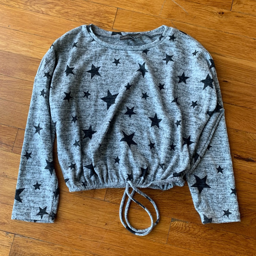 Chic 2 Chic - Grey Long Sleeve Star Shirt